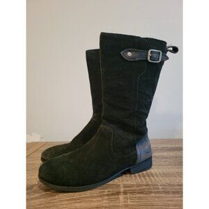 Ugg Kids Australia Morgan Black Suede On Side Zipper Size 2 US